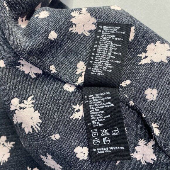 Paris Atelier & Other Stories Round Neck Cap Sleeve Shift Dress Sz2 Black Floral - Picture 8 of 16